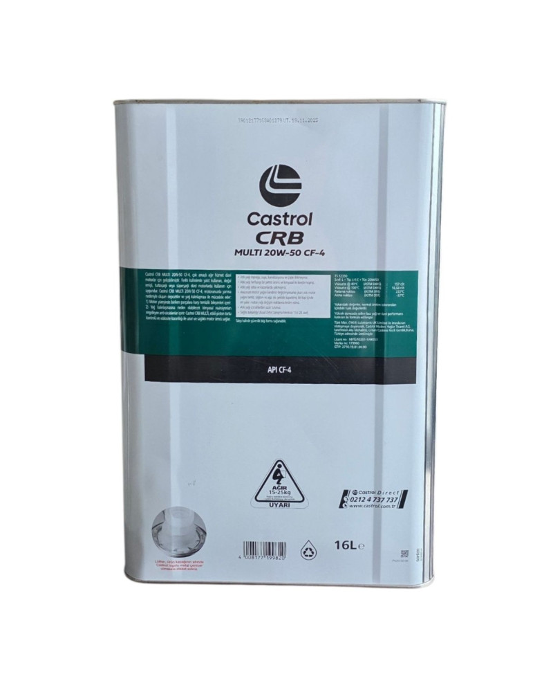 Castrol CRB Multi 20W50 CF-4 16 LT Yüksek Performanslı Mineral Bazlı Motor Yağı