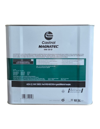 Castrol Magnatec 0W-30 10,5 LT Tam Sentetik Motor Yağı