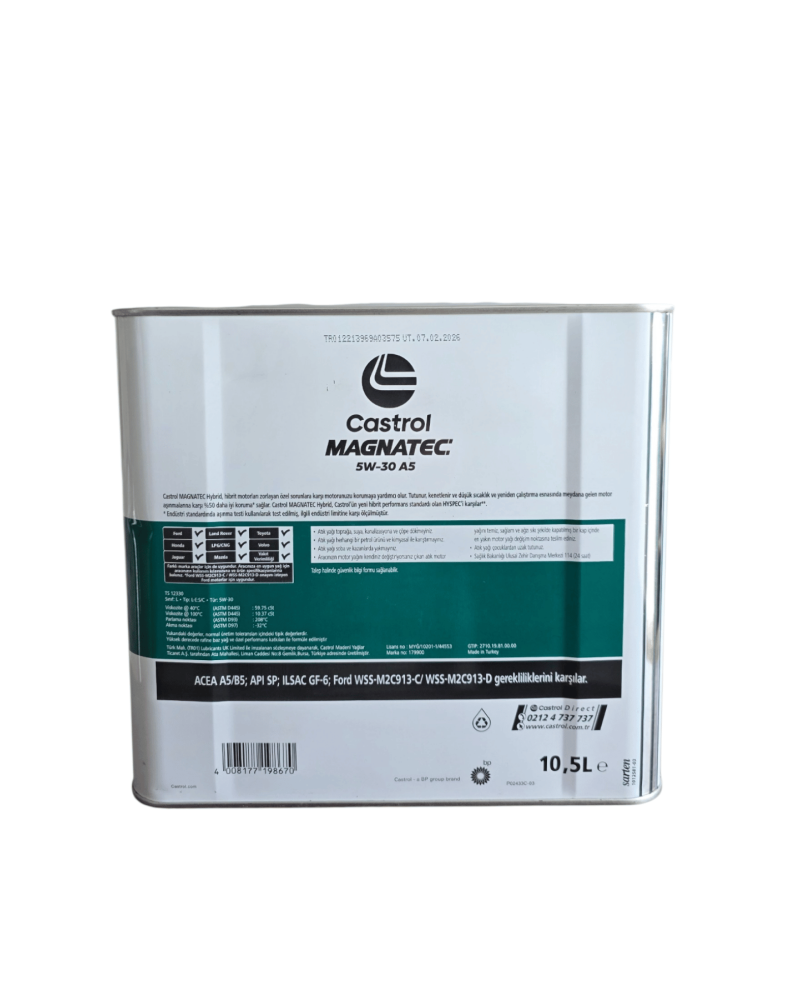 Castrol Magnatec 5W30 10,5 LT Tam Sentetik Motor Yağı