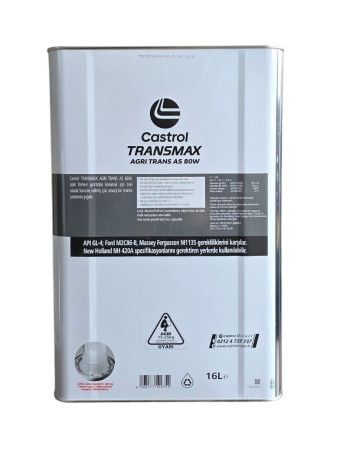 Castrol Transmax Agri Trans AS 80W 16 LT Çok Amaçlı Şanzıman Ve Hidrolik Sistem Yağı