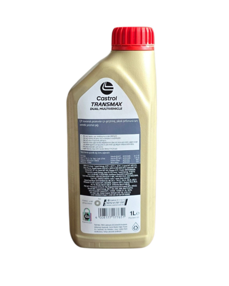 Castrol Transmax Dual 1 LT Tam Sentetik Şanzıman Yağı