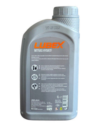 Lubex Mitras Hydatf 1 LT Yüksek Kaliteli Mineral Bazlı Hidrolik Yağı