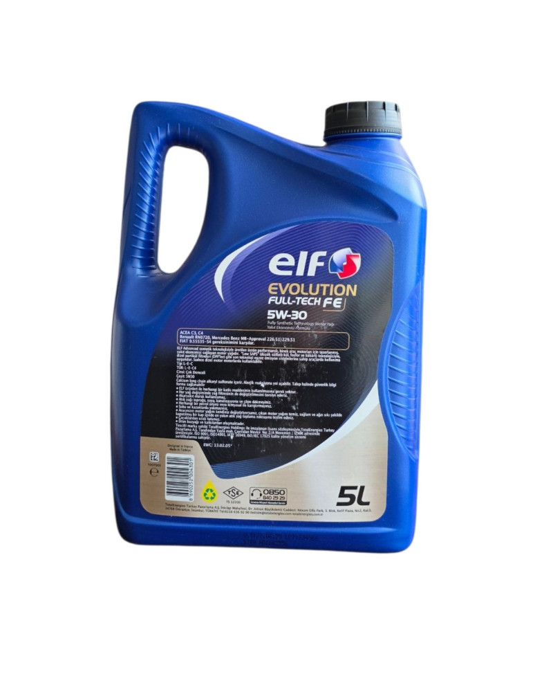 Elf Evolution Full-Tech FE 5W30 5 LT Tam Sentetik Düşük SAPS (Low SAPS) Motor Yağı
