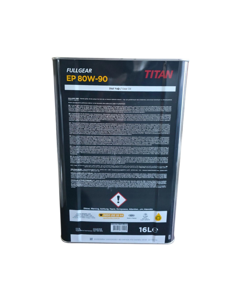 OPET FUCHS FULLGEAR EP 80W-90 16 LT Dişli Yağı
