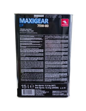 Petrol Ofisi Maxiger EP 75W80 15 LT Yüksek Performanslı (Extreme Pressure) Katkılı Dişli Yağı