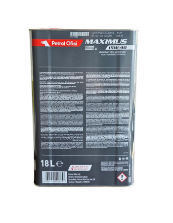 Petrol Ofisi Maximus Turbo Diesel S 15W40 18 LT Yüksek Performanslı Motor Yağı