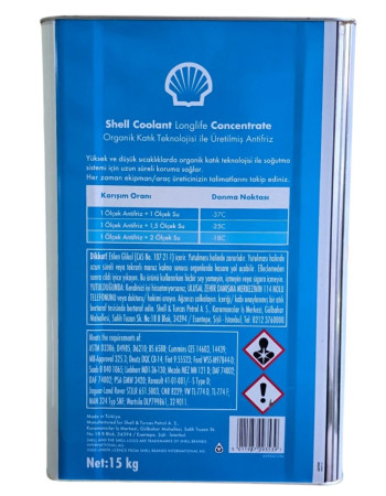 Shell Coolant Longlife Kırmızı Antifriz 15 KG