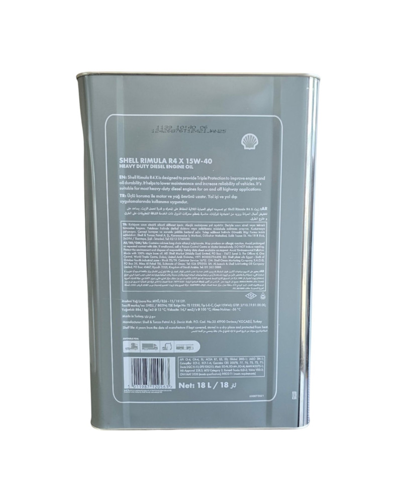 Shell Rimula R4X 15W40 16 KG-18 LT
