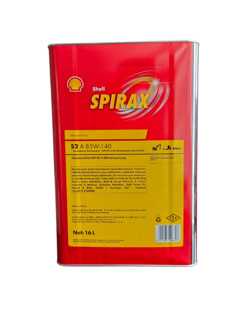 Shell Spirax S2 85W140 16 LT Yüksek Performanslı Mineral Bazlı Dişli Yağı