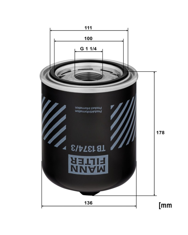 Mann Filter TB 1374/3 Scania Ters Diş Hava Kurutucu Filtresi (Air Dryer)