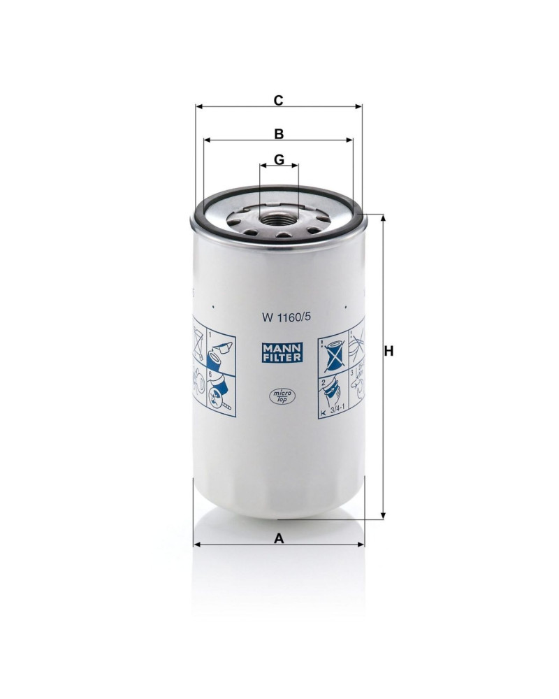 Mann Filter W1160/5 Yağ Filtresi