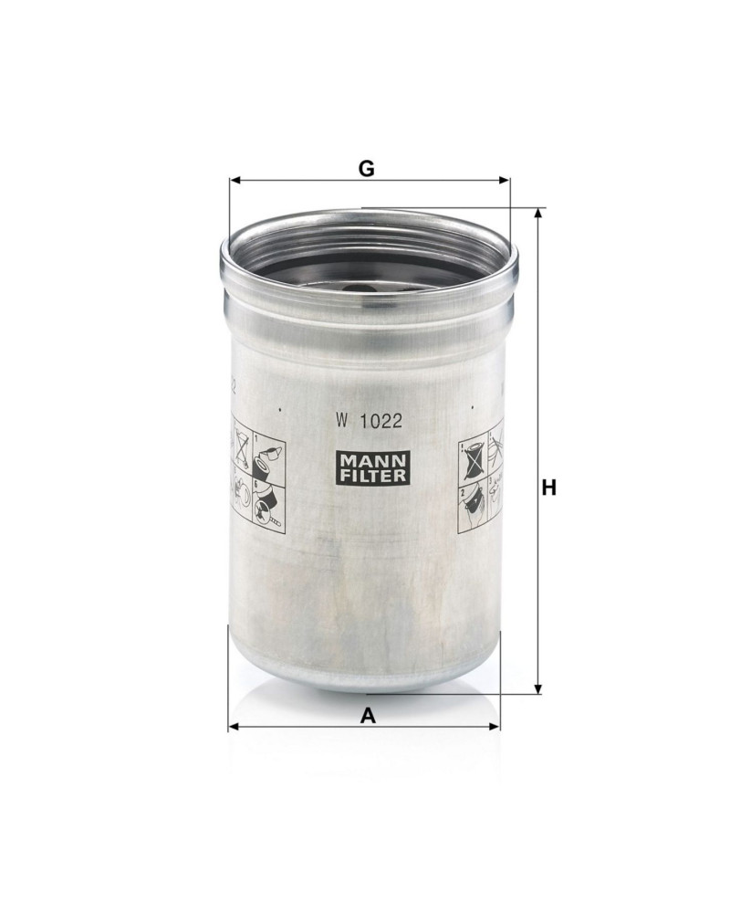 Mann Filter W1022 Yağ Filtresi