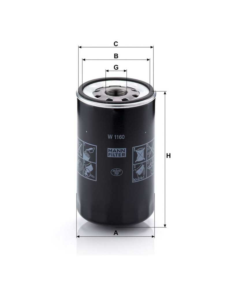 Mann Filter W1160 Yağ Filtresi