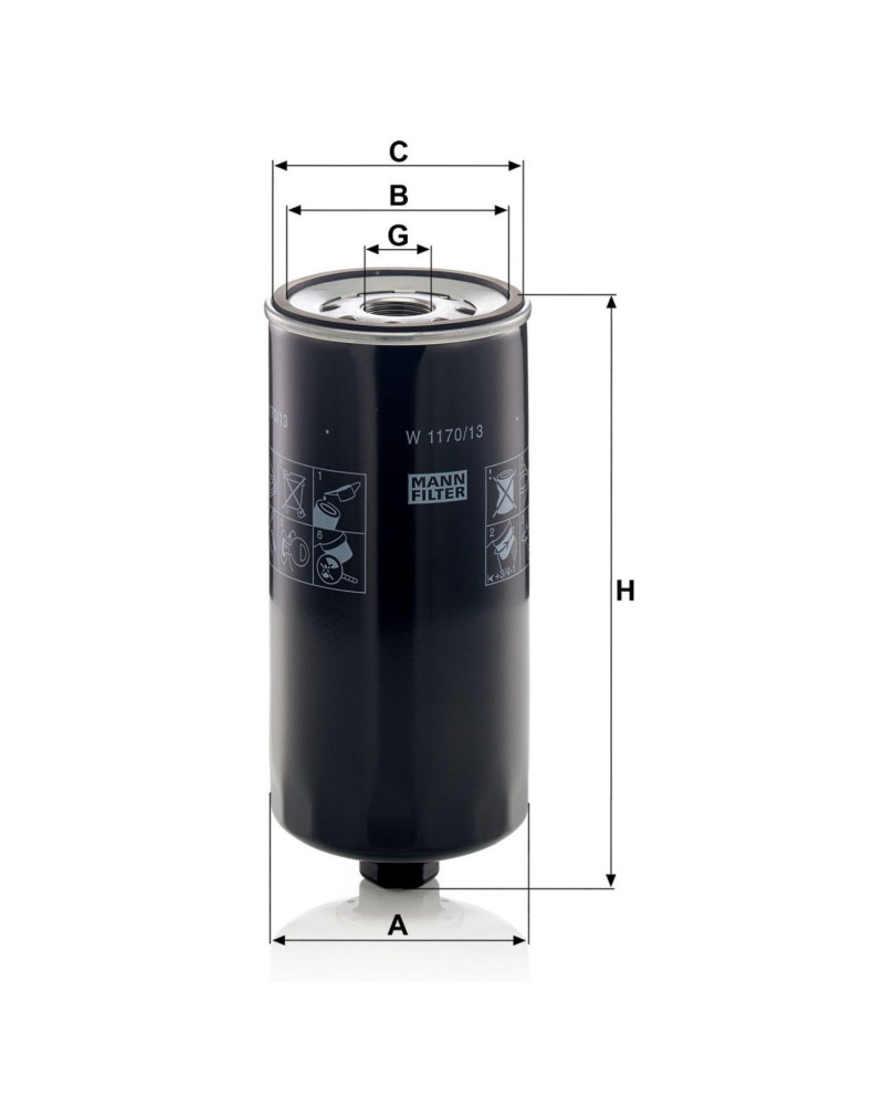 Mann Filter W1170/13 Yağ Filtresi