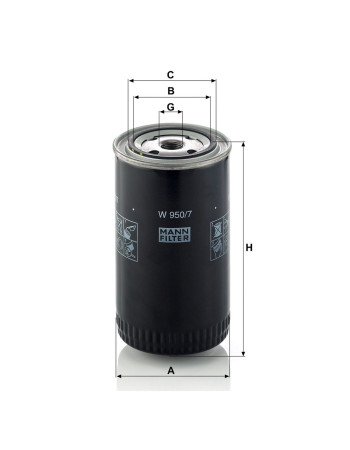 Mann Filter W950/7 Yağ Filtresi