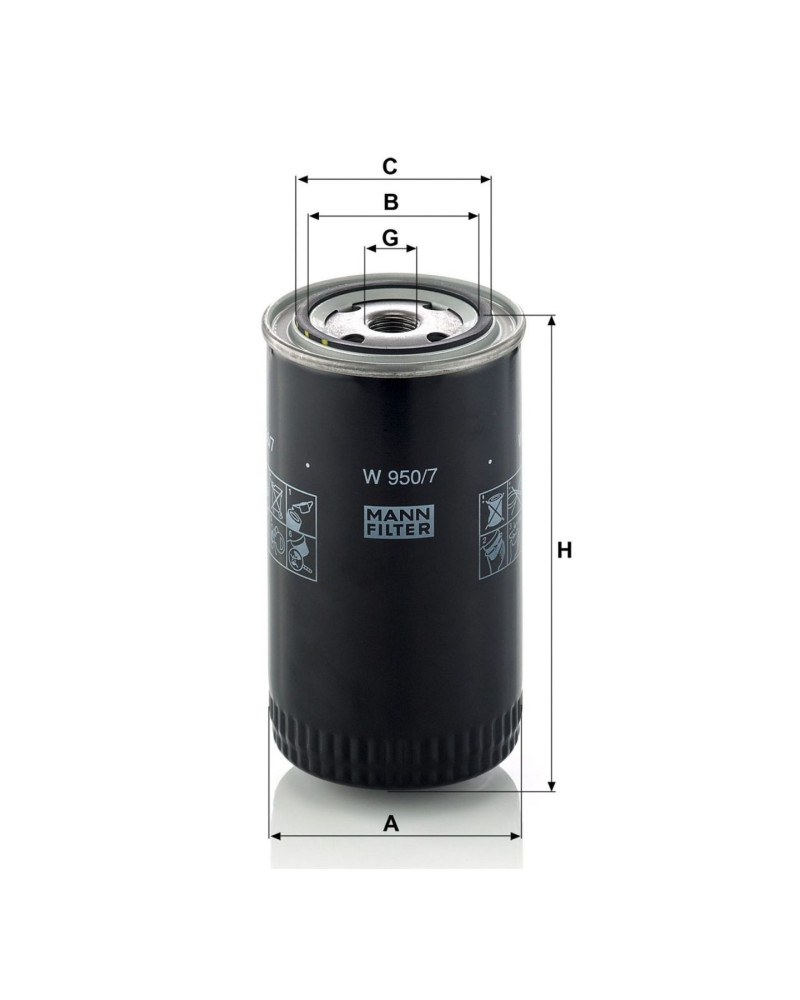 Mann Filter W950/7 Yağ Filtresi