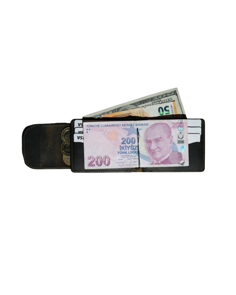 Mono Klips Hakiki Deri Erkek Cüzdan