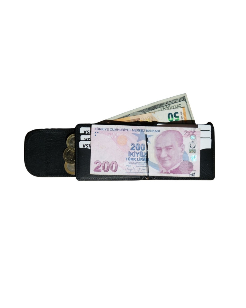 Mono Klips Hakiki Deri Erkek Cüzdan