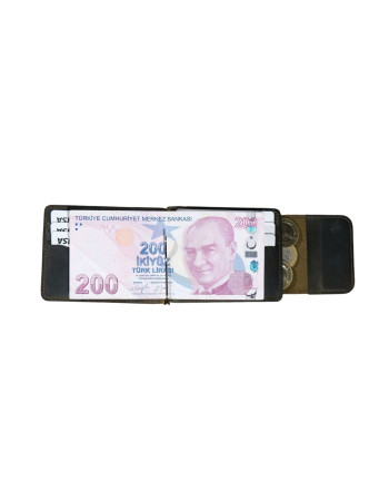 Milano %100 Hakiki Full Grain Deri Para Klipsli Erkek Kartlık – 8 Kart Bölmeli